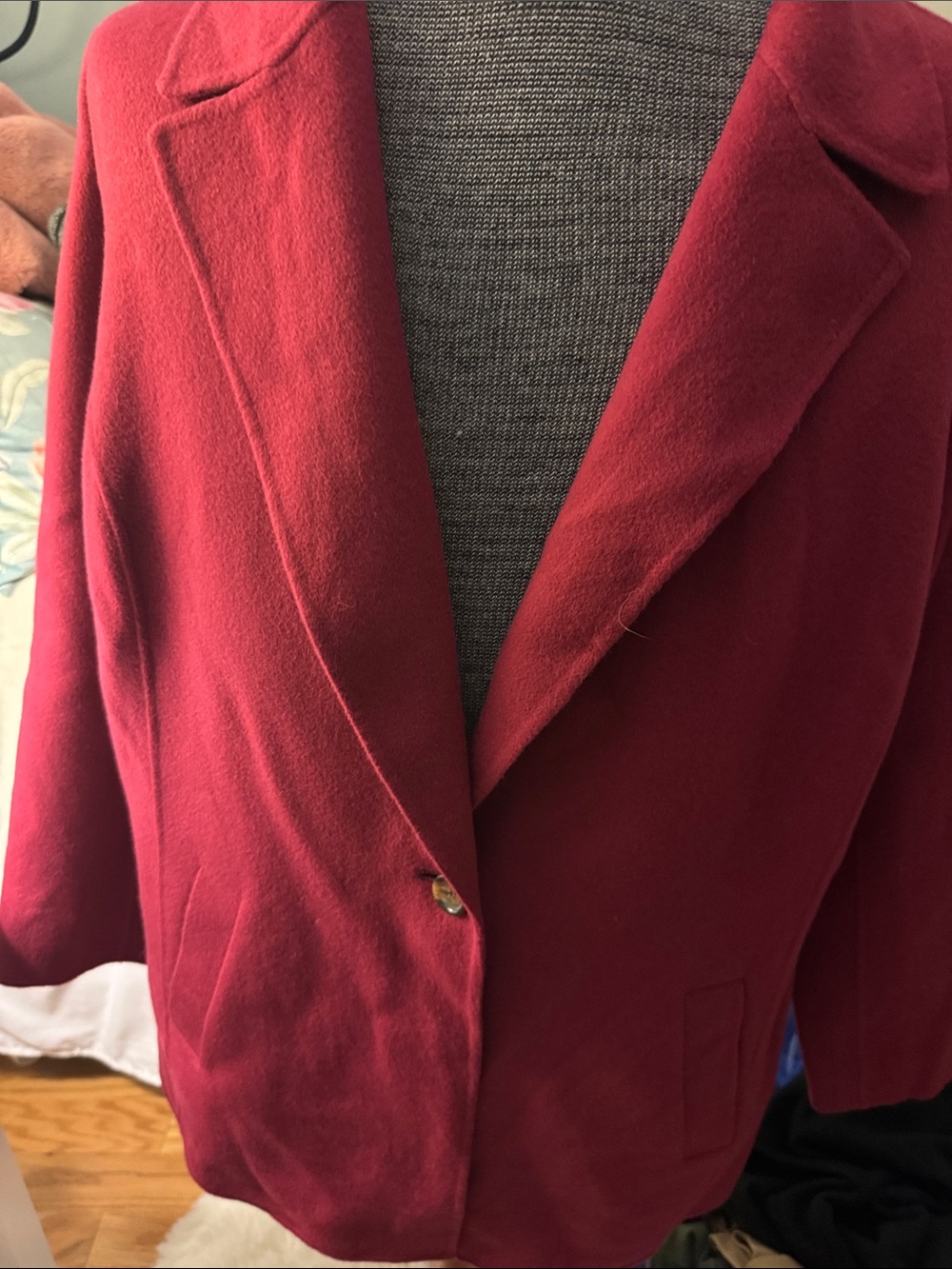 Talbots Burgundy Single-Button jacket - Picture 2 of 5